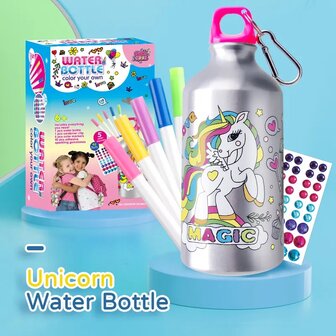 Unicorn Aluminium Waterfles - DIY - 500ml